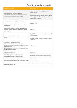 Cennik usług deratyzacji