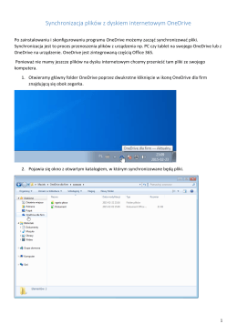 Synchronizacja plików z dyskiem internetowym OneDrive