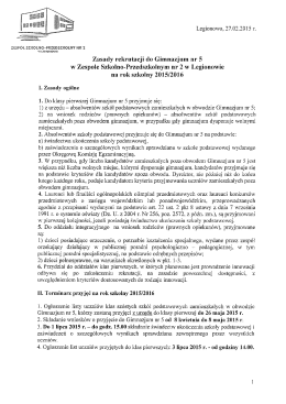 Zasady rekrutacji