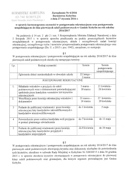 Harmonogram do szkół podstawowych