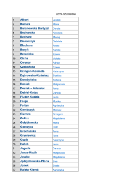 LISTA CZŁONK&Oacute;W