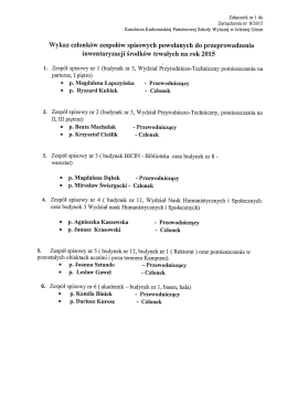 Wykaz członków zespołów spisowych powołanych do