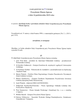 Zarządzenie w sprawie określenia liczby i powołania członków