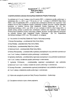 Zarządzenie Wójta Gminy Mielno w sprawie powołania członków