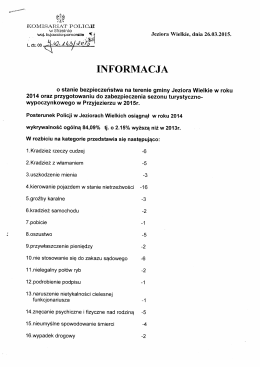 Sprawozdanie - policja - Urząd Gminy w Jeziorach Wielkich