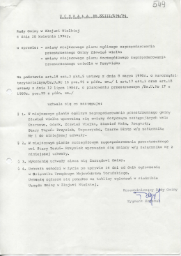 Uchwała Nr XXIII/194/94 w sprawie zmiany planu ogólnego