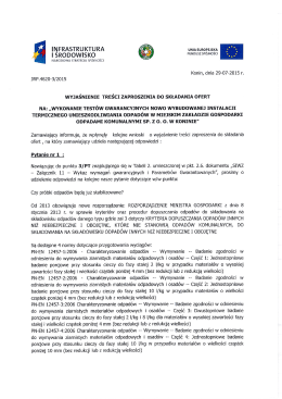 Wyjaśnienie treści zaproszenia z dnia 29.07.2015 r.