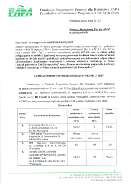F&scaron;āś Fundacja Program&oacute;w Pomocy dla Rolnictwa FAPA