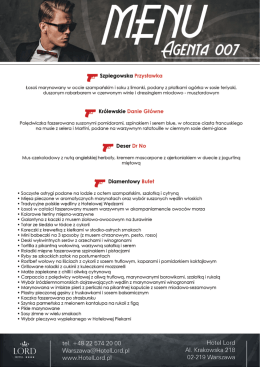 Menu Sylwester z agentem 007