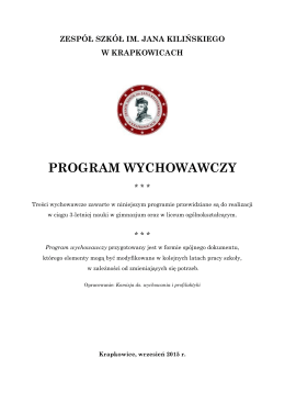 PROGRAM WYCHOWAWCZY - Liceum Ogólnokształcące im. Jana