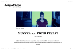 MUZYKA 2.1: Piotr Peszat | Muzyka | Dwutygodnik