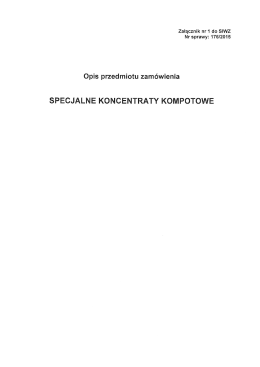 SPECJALNE KONCENTRATY KOMPOTOWE