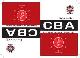 Informator CBA (pdf. 4.43 MB) - Centralne Biuro Antykorupcyjne