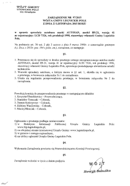 Zarządzenie nr 97/2015 z dnia 23 listopada