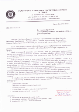 PAŃSTWOWY POWIATOWY INSPEKTOR SANITARNY W OPOLU