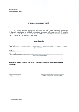 Wzór zaświadczenia lekarza medycyny pracy