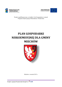Plan gospodarki niskoemisyjnej dla gminy Miechów