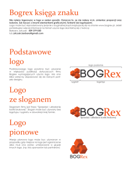 Bogrex księga znaku Podstawowe logo Logo ze sloganem Logo
