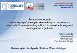 Smart city car park analiza wymagań prawnych, ekonomicznych i