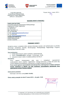 Badanie oferty rynkowej - WRPO na lata 2007-2013