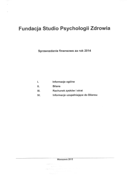 Sprawozdanie finansowe za rok 2014