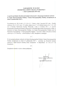 ZARZĄDZENIE NR 80 /2015 BURMISTRZA GMINY I MIASTA W