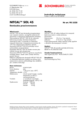 nitcal™ sol 45 - Chemia budowlana