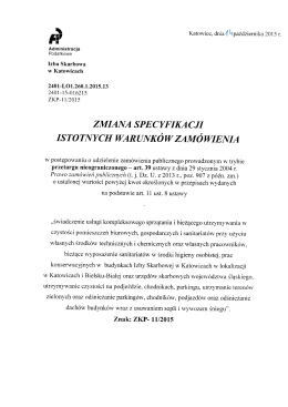 zmiana SIWZ - Izba Skarbowa w Katowicach