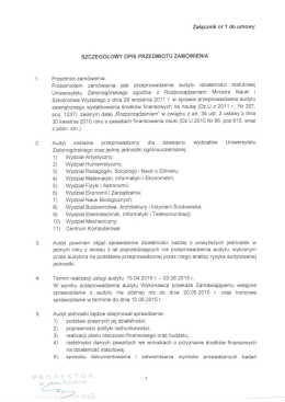 szczEGóŁowY opis PRZEDMIOTU zAMówiENiA