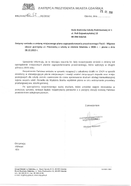 Odpowiedź na wniosek o zmianę planu
