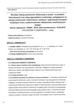 Wrocław: Zakup powierzchni reklamowej w prasie i w portalach