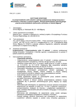 Zapytanie ofertowe - Internet Gmina Biłgoraj