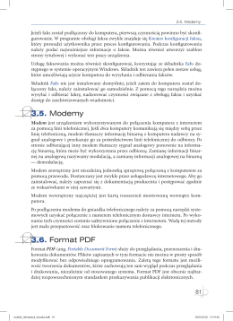 3.5. Modemy 3.6. Format PDF