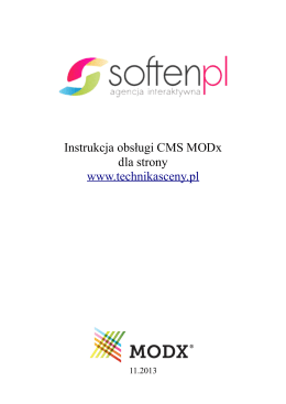Instrukcja obsługi CMS MODx dla strony www.technikasceny.pl