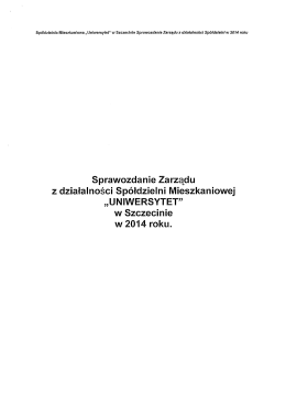 Sprawozdanie iałalności Spółdzielni Mleszkşf