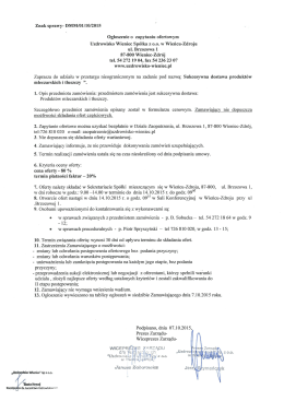 Znak sprawy- DMM/01/10/2015 Ogłoszenie o zapytaniu ofertowym