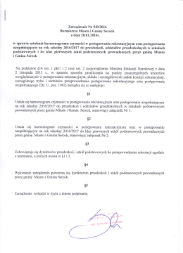 w sprawie ustalenia harmonogramu czynności w postępowaniu