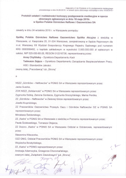 Protok&oacute;ł ustaleń i rozbieżności kończący postępowanie mediacyjne