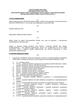 2015-10-27 Tekst jednolity Statutu Spółki Akcyjnej Próchnik S A  po