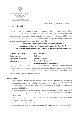 Treść ogłoszenia - Prokuratura Okręgowa w Suwałkach