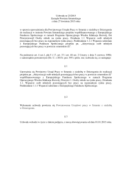 Uchwała nr 23/2015 Zarządu Powiatu Sztumskiego z dnia 27