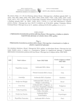 Odluka o diplomatsko-konzularnim predstavništima