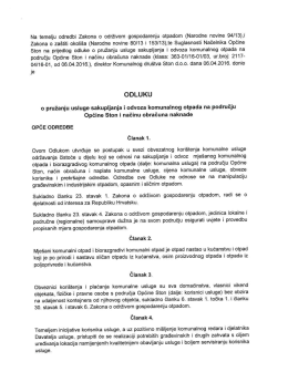 Odluka o pružanju usluge odvoza komunalnog otpada