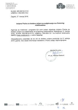 Izmjena Poziva - Agencija za mobilnost i programe EU