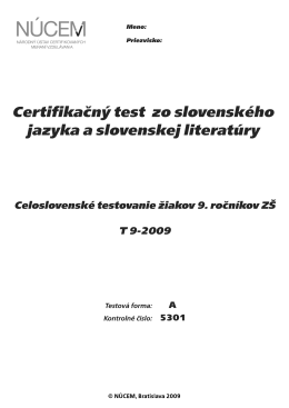 Certifikačný test zo SJSL