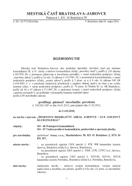 Rozhodnutie o predĺžení platnosti stavebného povolenia