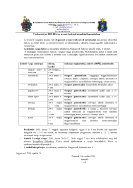 Tájékoztató az 2015-2016-os tavaszi érettségi id szakkal