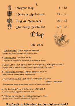 &Eacute;tlap - Don Quijote Lenti