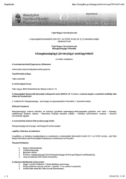 közegészségügyi járványügyi szakügyintéző munkakörbe