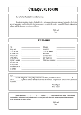 üye başvuru formu - Bursa Yelken Kulübü